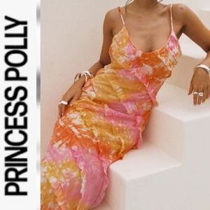 Princess Polly Lars Maxi Dress  - orange multi